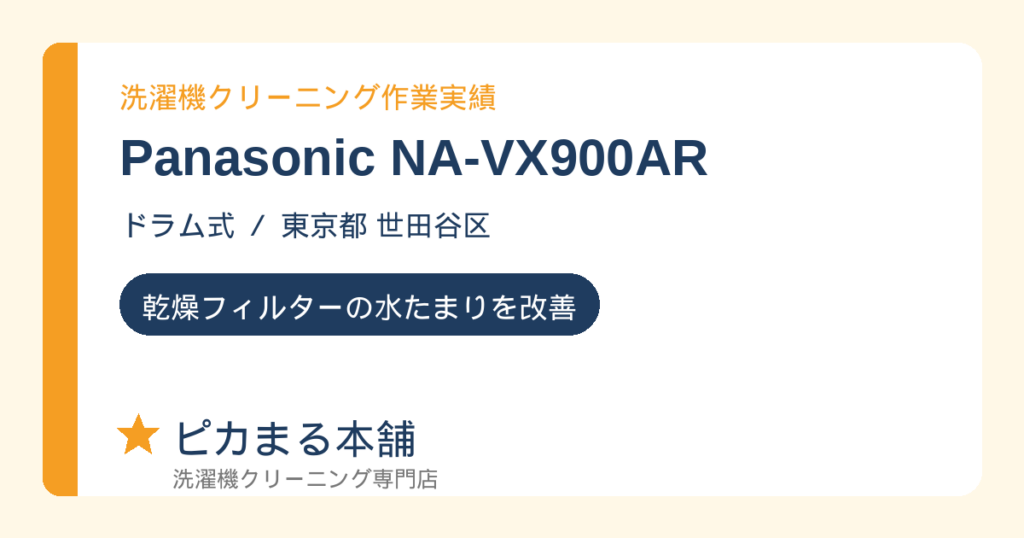 Panasonic NA-VX900AR 洗濯機クリーニング作業実績 東京都世田谷区